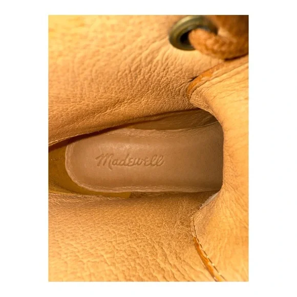 Madewell Brown Leather Chunky Lug Sole Combat Boots Modern Utility Street Size 5 - Picture 7 of 7